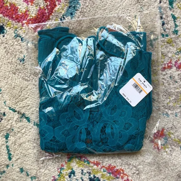 Free People Adella Tank in Teal NWT - Picture 2 of 3